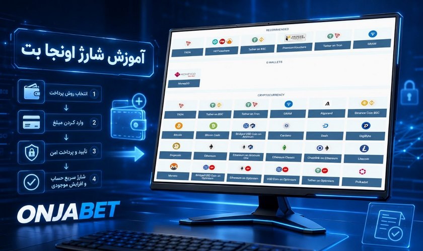 آموزش شارژ اونجا بت: راهنمای کامل واریز ریالی و ارز دیجیتال